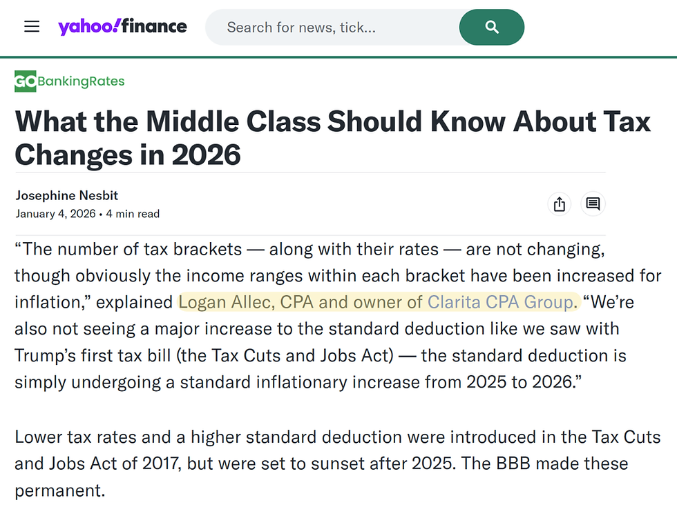 Clarita CPA Group In the Media_What the Middle Class Should Know About Tax Changes in 2026