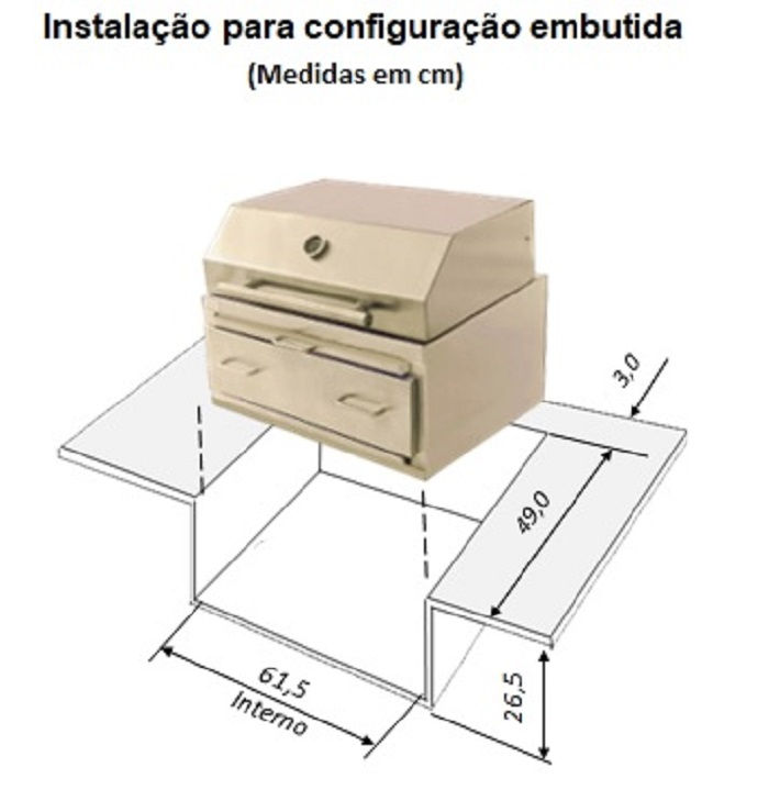 Miniatura: Churrasqueira a Carvão Híbrida em Aço Inoxidável
