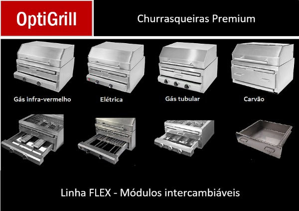 Miniatura: Churrasqueira a Carvão Híbrida em Aço Inoxidável