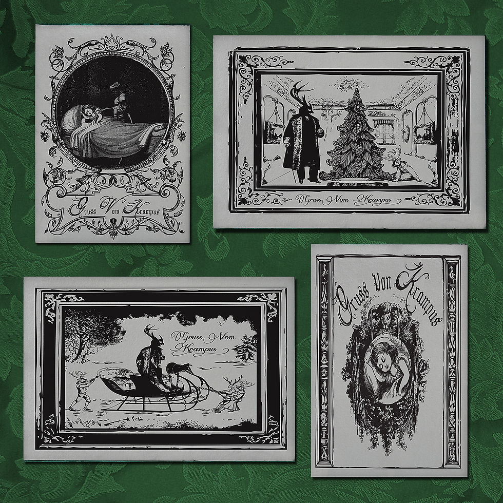 Thumbnail: A Krampus Christmas! Greeting cards. Original Illustrations & Handmade Envelopes