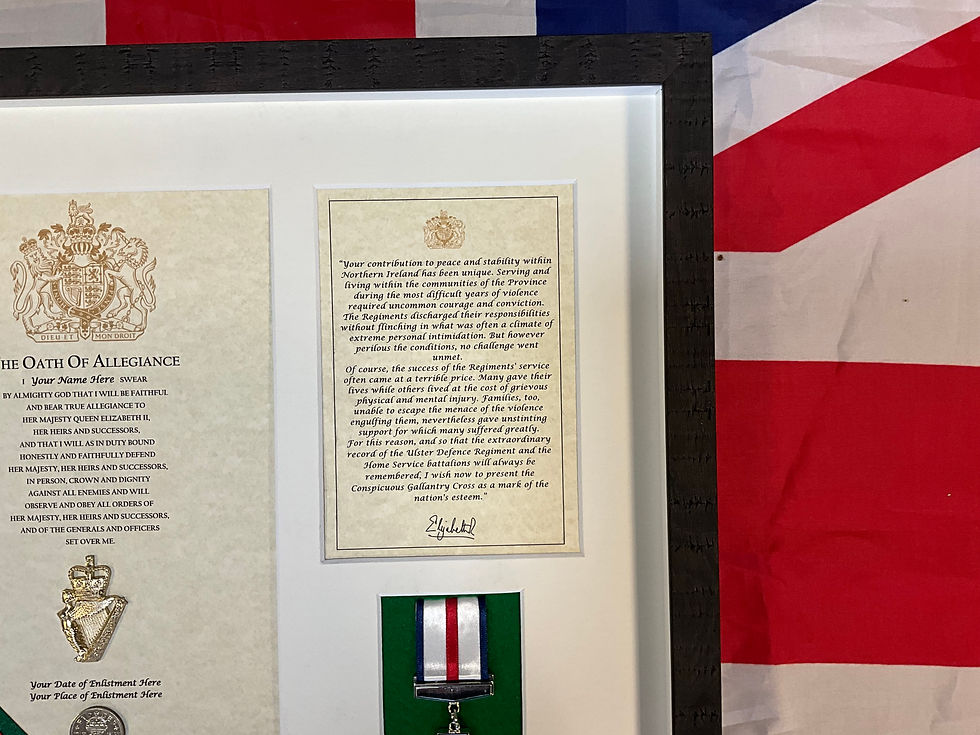 Thumbnail: Ulster Defence Regiment CGC Queen Elizabeth citation military gift