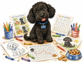 Kiwi the Cockerpoo downloadable activity sheets
