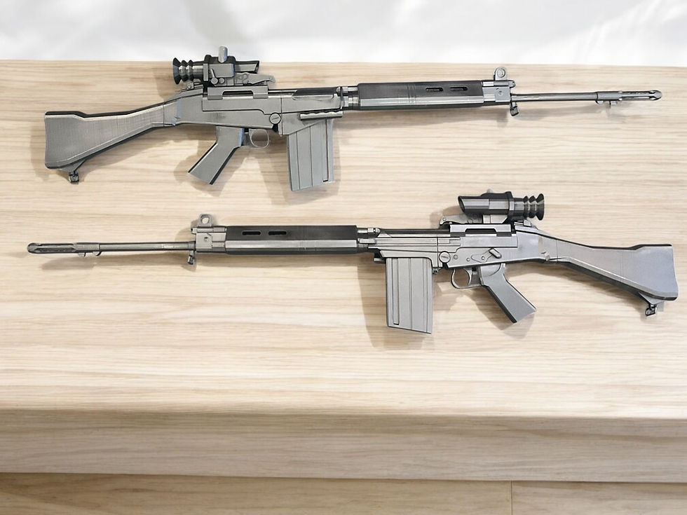 L1A1 plastic furniture style decorative display model kit, 1:1 scale non-functional wall display, UK veteran-made