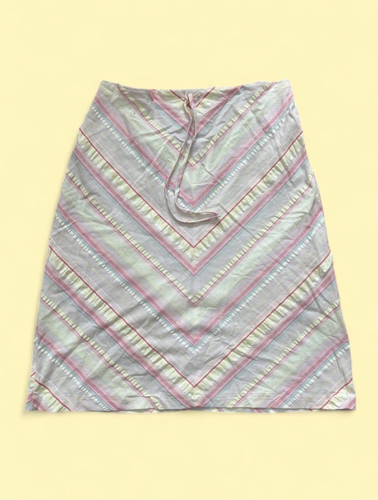 Pink Stripe Midi Skirt