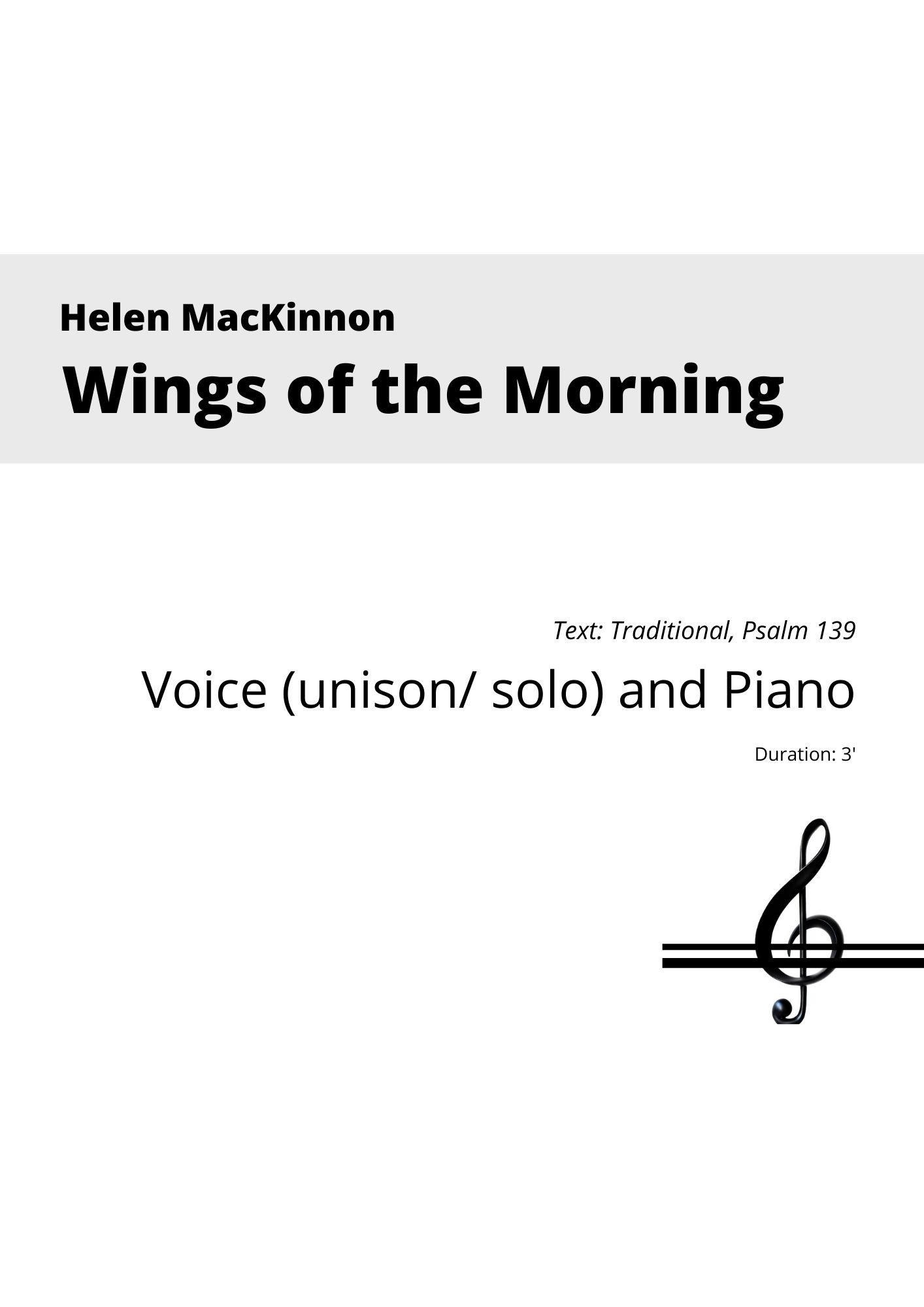 Wings of the Morning (Voice and Piano)