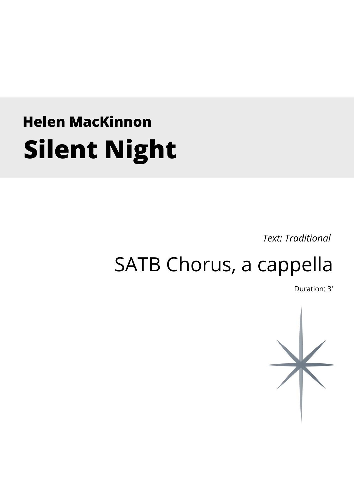 Silent Night (SATB)