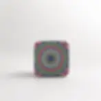 Small square tin with a colorful mandala pattern