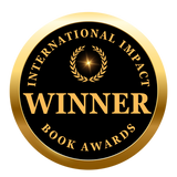 International Impact Book Awards winner seal, a gold-rimmed black medallion with a laurel wreath and star