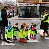 teachers with the kids walking