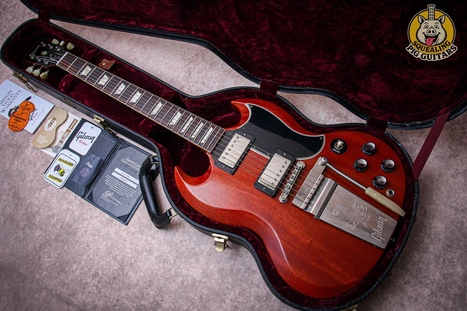 GIBSON USA Custom Shop '64 SG VOS Standard Reissue with Maestro "Cherry Red + Ro