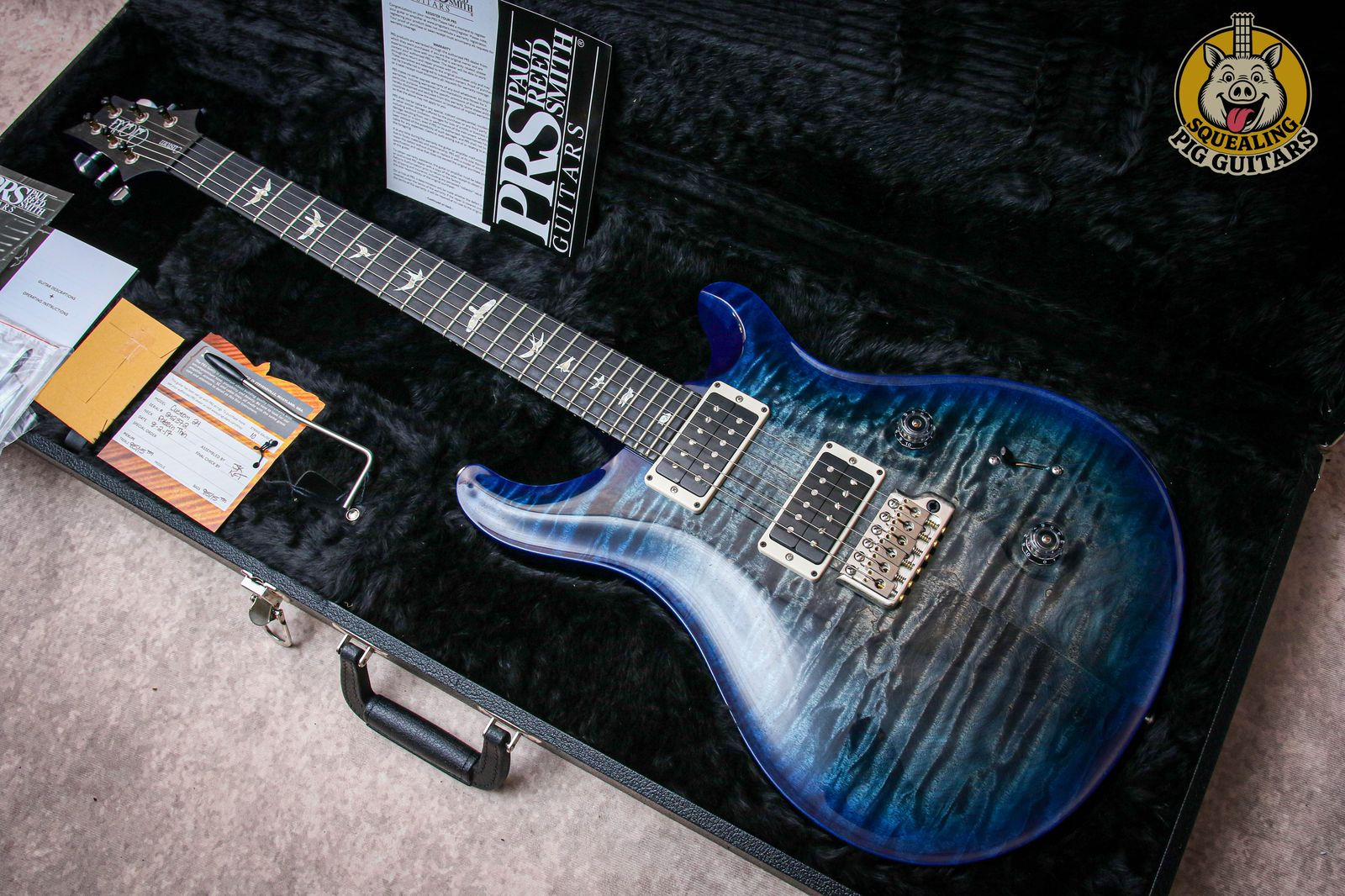 PRS USA Paul Reed Smith Custom 24 "Charcoal Blue Burst + Ebony" (2017)