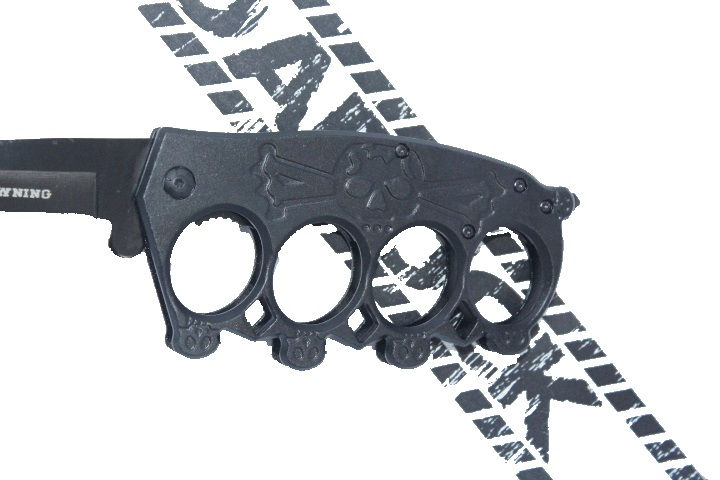 Thumbnail: Knuckle Duster Folding Knife Black