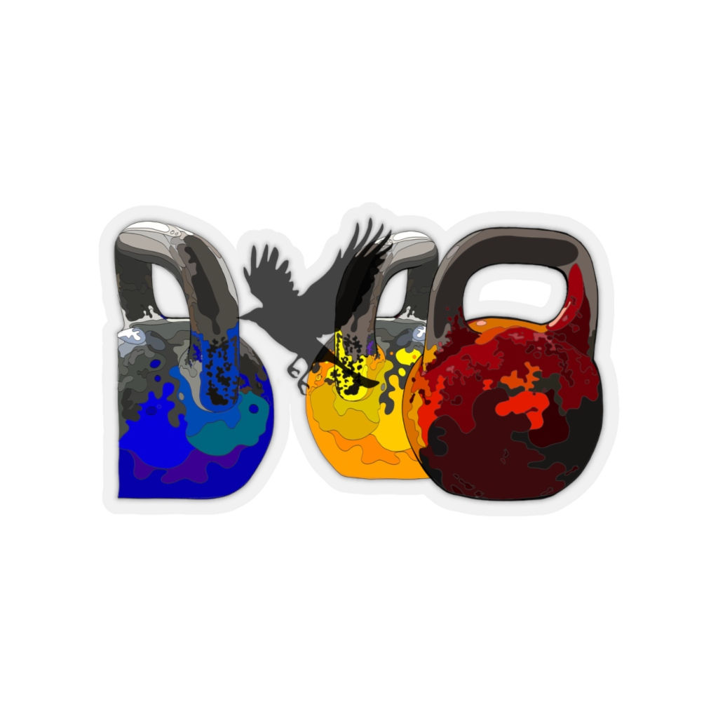 Kettlebells fly 2 Kiss-Cut Stickers