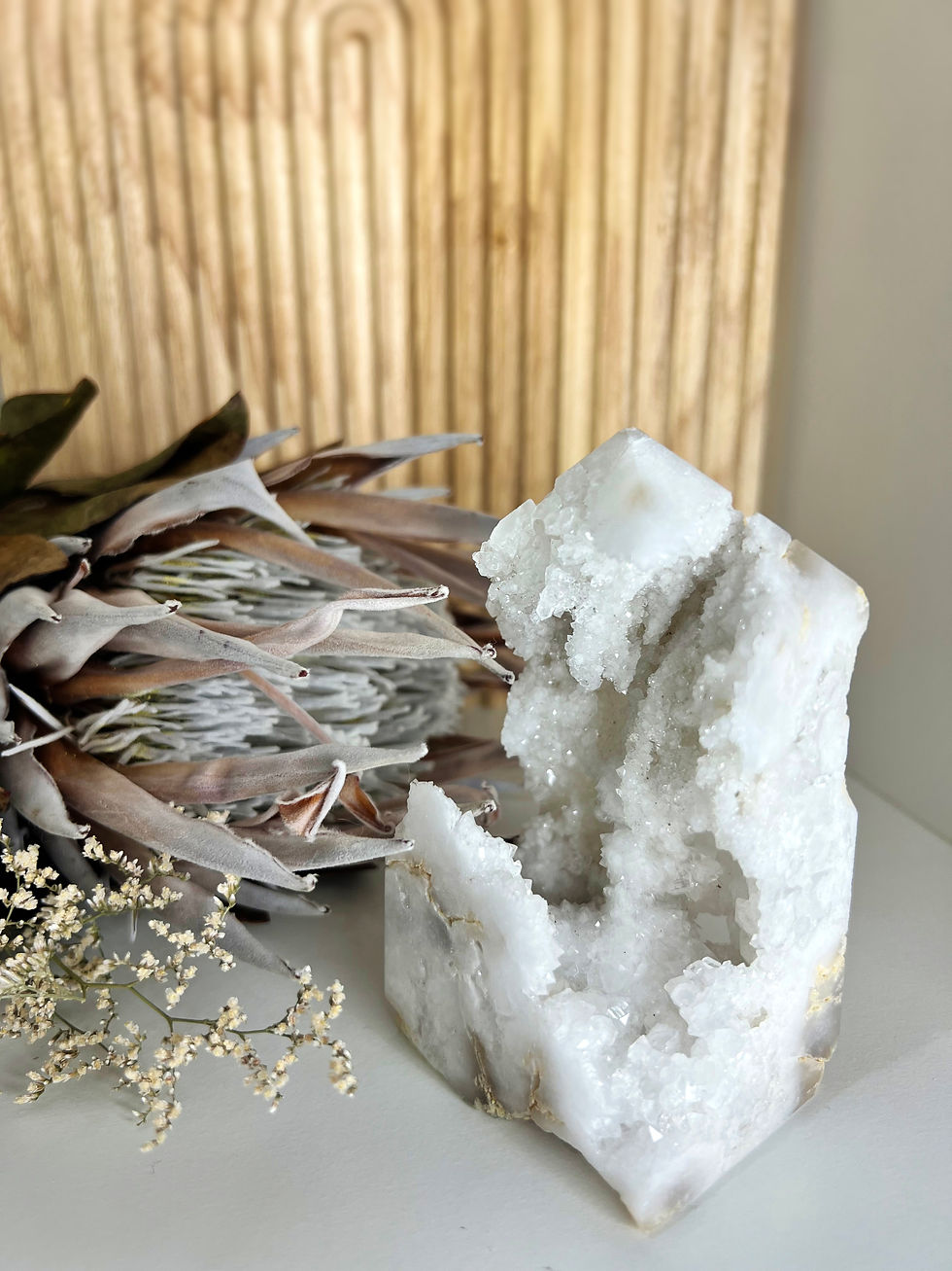Thumbnail: White Calcite Druzy Cluster
