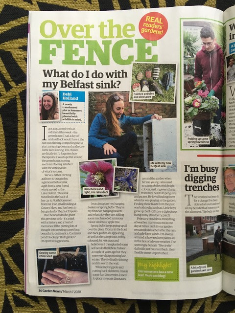 Full page Garden News magazine 'What do I do with my Belfast sink?'