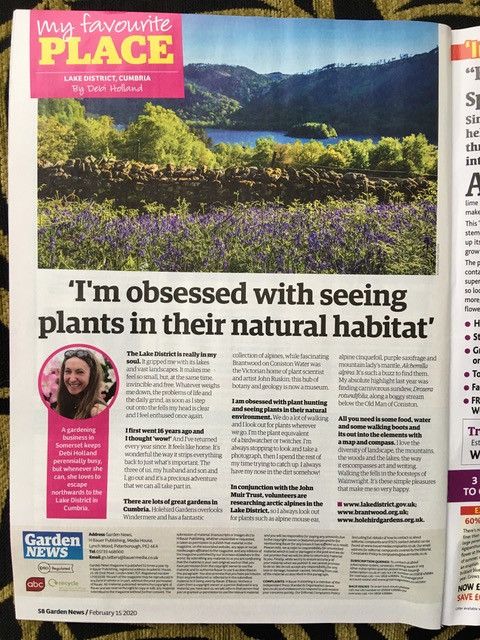 Full page interview in Garden News magazine