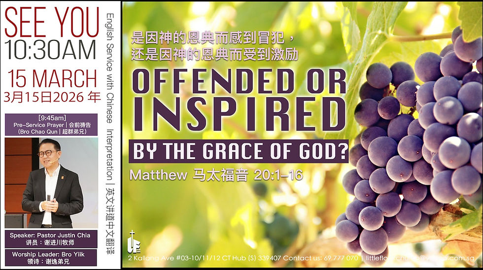 OFFENDED OR INSPIRED BY THE GRACE OF GOD?Matthew 20:2–16 (ESV)