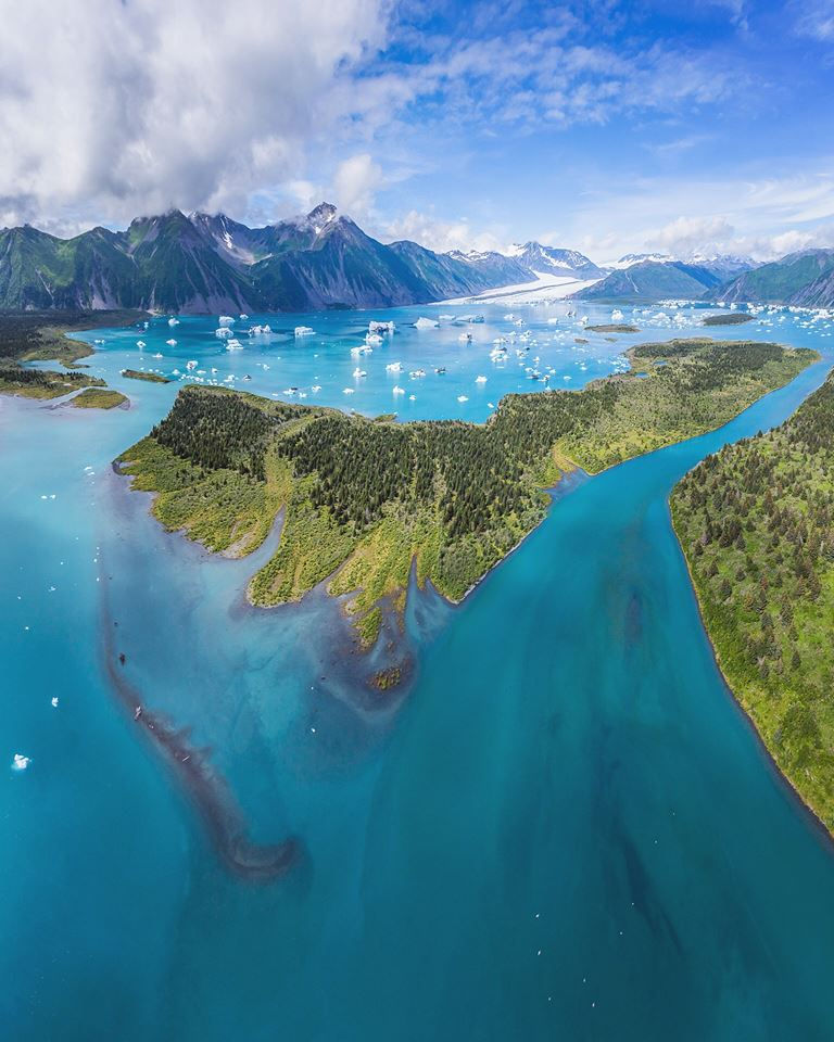 Bear Glacier from the air, it is beautiful, from a kayak, it is Awesome