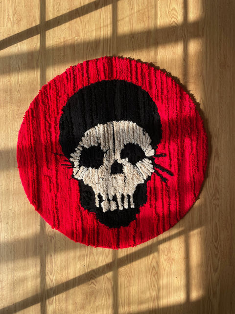 tapis tufté : 88x88cm - my personal skull