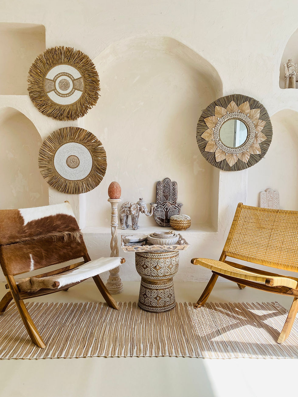 Küçük resim: Tik Ağacı / Rattan Katlanabilir Koltuk / Açık Krem / Naturel