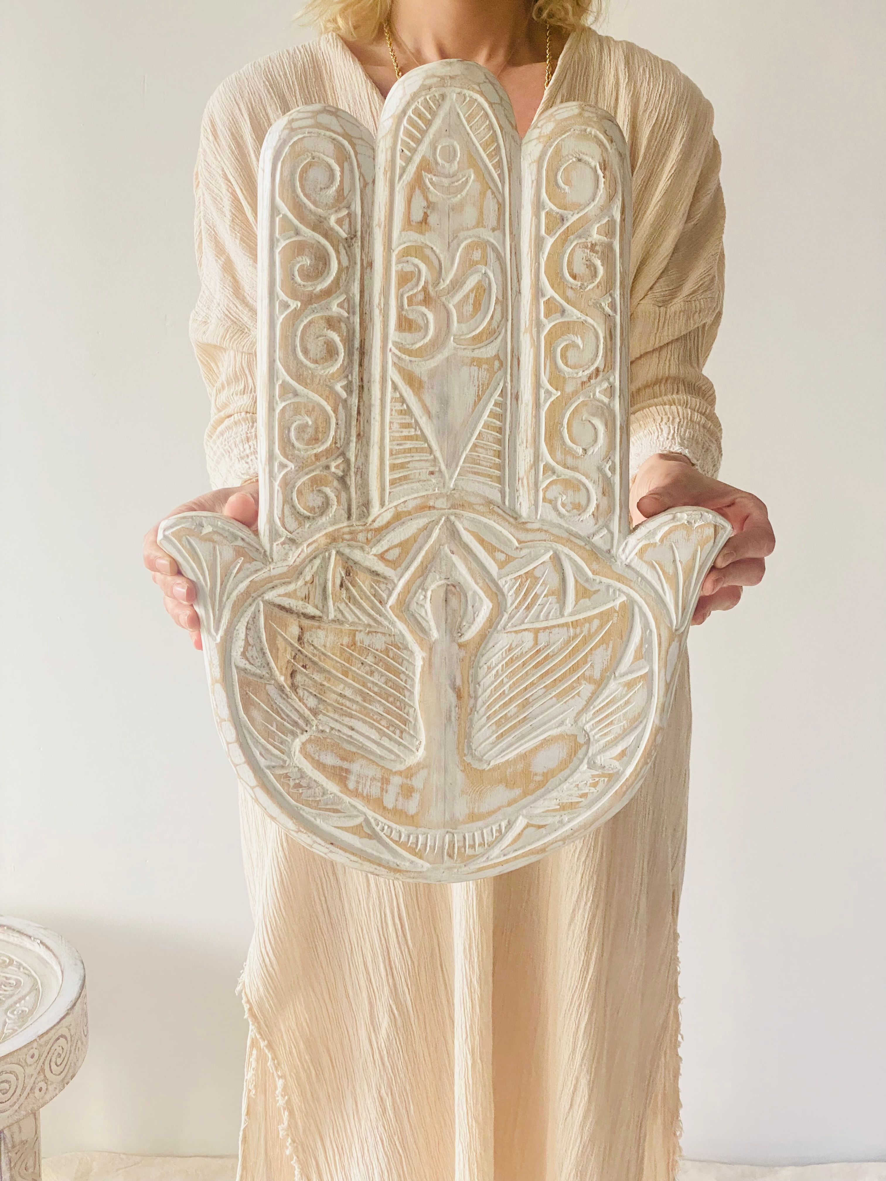 50cm Lotus Fatmanın Eli - Eskitme Naturel