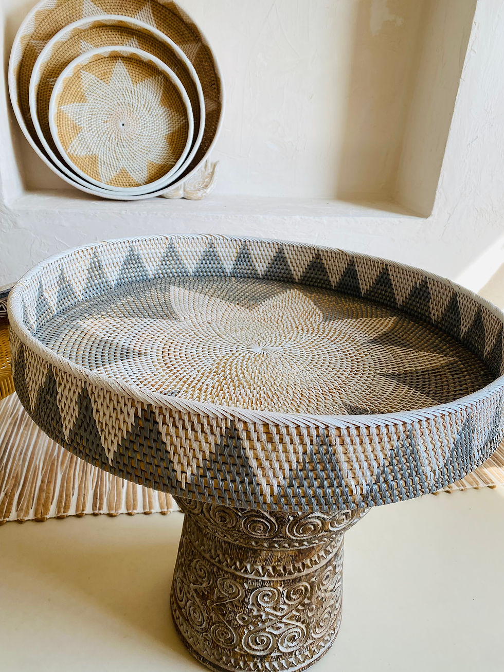 Küçük resim: 60 cm Rattan Tepsi / Duvar Dekoru