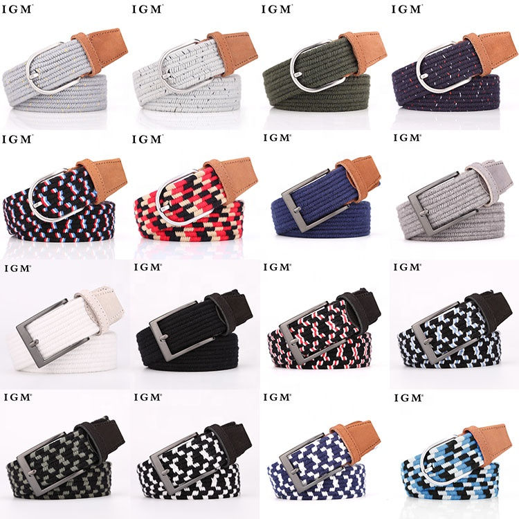 Thumbnail: 35mm Stretch Belt Braided Elastic Woven Belt Mens Belts for Jeans