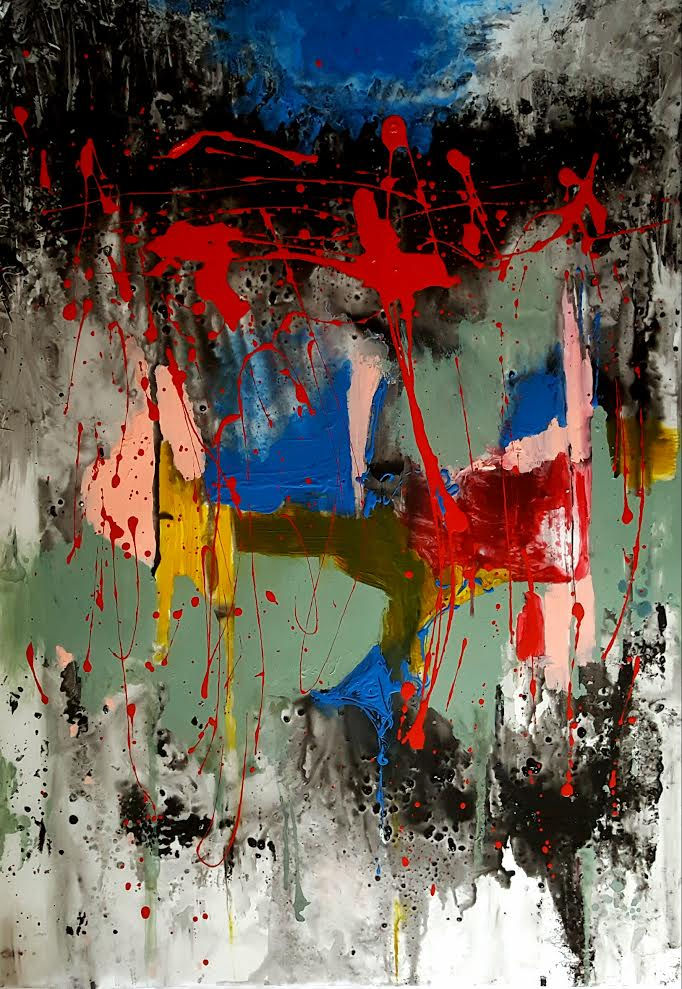 BAC, Claudia Ferrari, Colors came down the mountain top and chased me. I got caught. Mixed media on