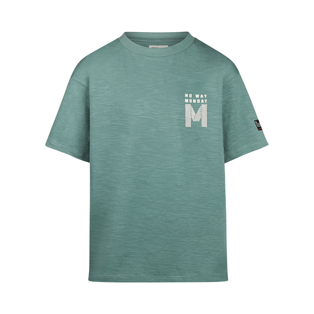 P54213  No Way Monday Boys Drop Shoulder Dusty Green Tshirt