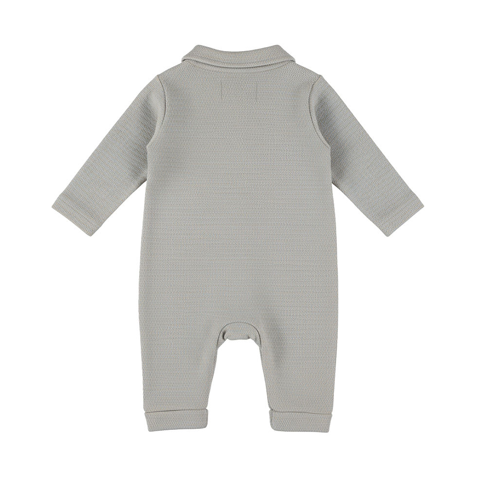 Thumbnail: M60555 Dirkje Boys Blue Striped Romper Button down 