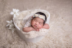 Beautiful newborn portrait with timeless neutral colors