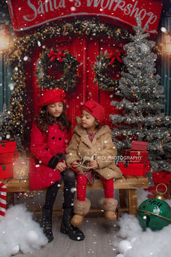 Christmas portrait session for siblings in Wolverhampton