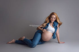 Studio maternity session with dramatic lighting – maternity photographer West Midlands