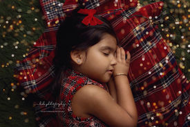 Traditional Christmas photography with red, green and gold festive decorations