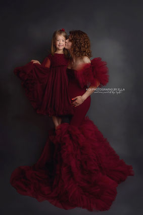 Mum and toddler portrait with elegant styling and soft tones