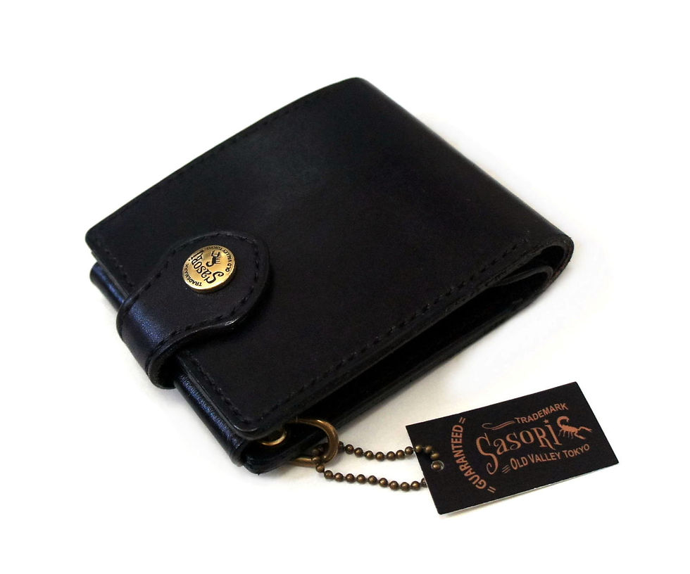 Thumbnail: SasoRi Old Valley Tokyo Leather Billfold [ Black ]