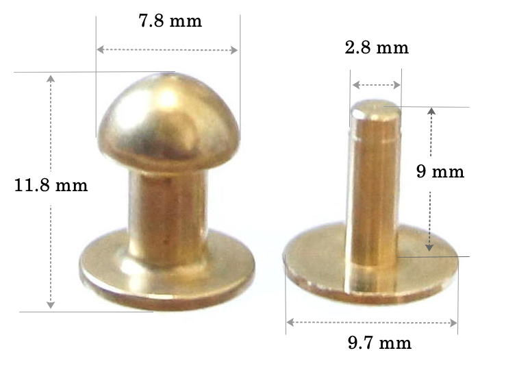 Thumbnail: 10pcs Wholesale / 8mm Long Button Stud [ Brass - Rivet back ] Smoky Sumi's Store