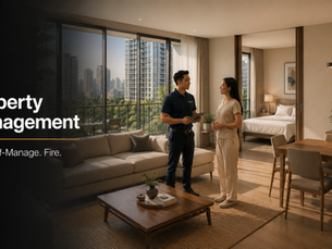 Phnom Penh property management decision: a rental condo balcony overlooking the city skyline at dusk