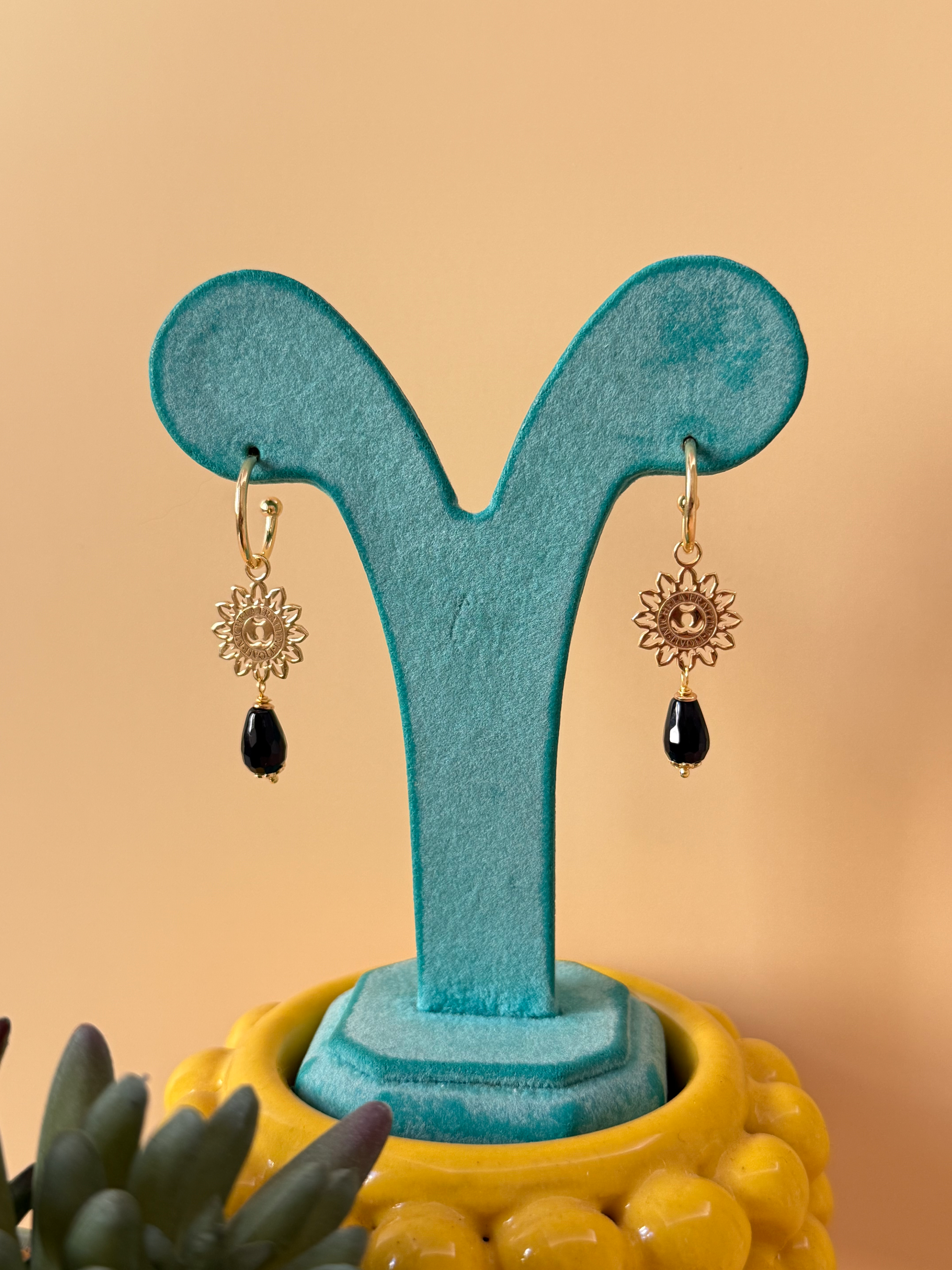 Orecchini goccia Onice