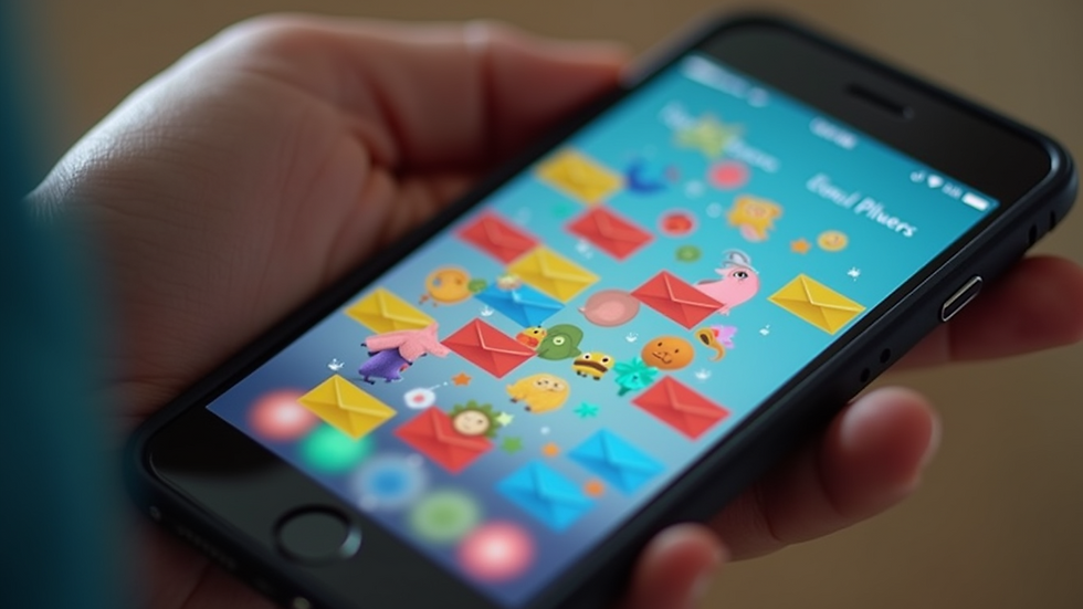 Close-up view of a colorful email marketing campaign on a digital device