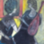 Les dames en noir_kunstschilderij van Geert Courtens