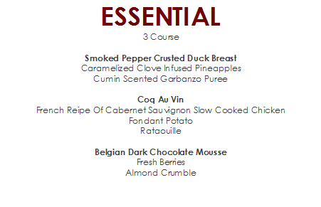 Private Course Menu Examples Essential Menu 3 Course Menu | personal-chef-sgp