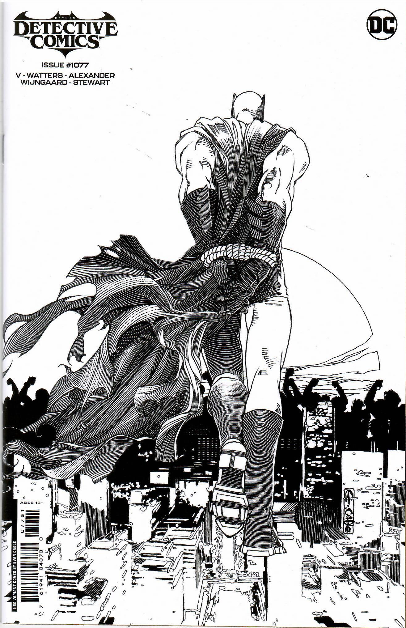 Detective Comics #1077 CVR E 1:50 Evan Cagle B&W Variant 2023 DC Comics NM/NM-