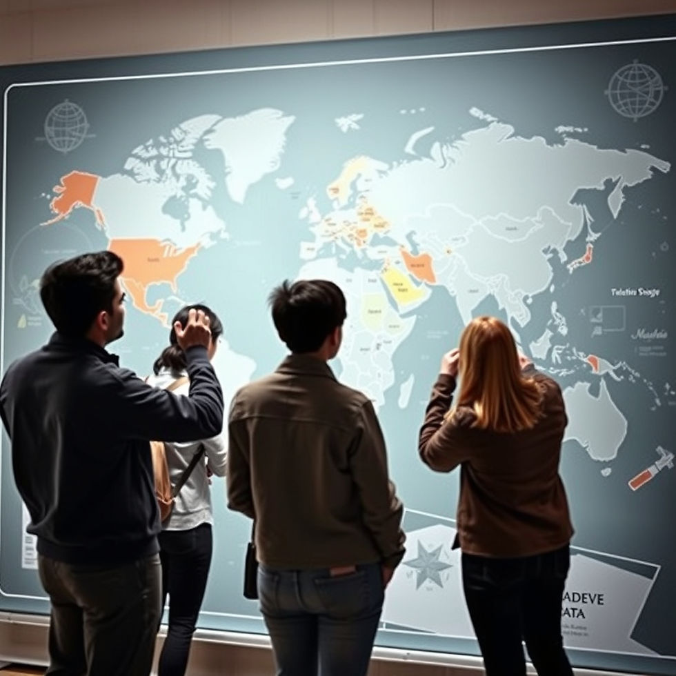 personnes en train de dessiner sur un paparboard géant la carte du monde .jpg