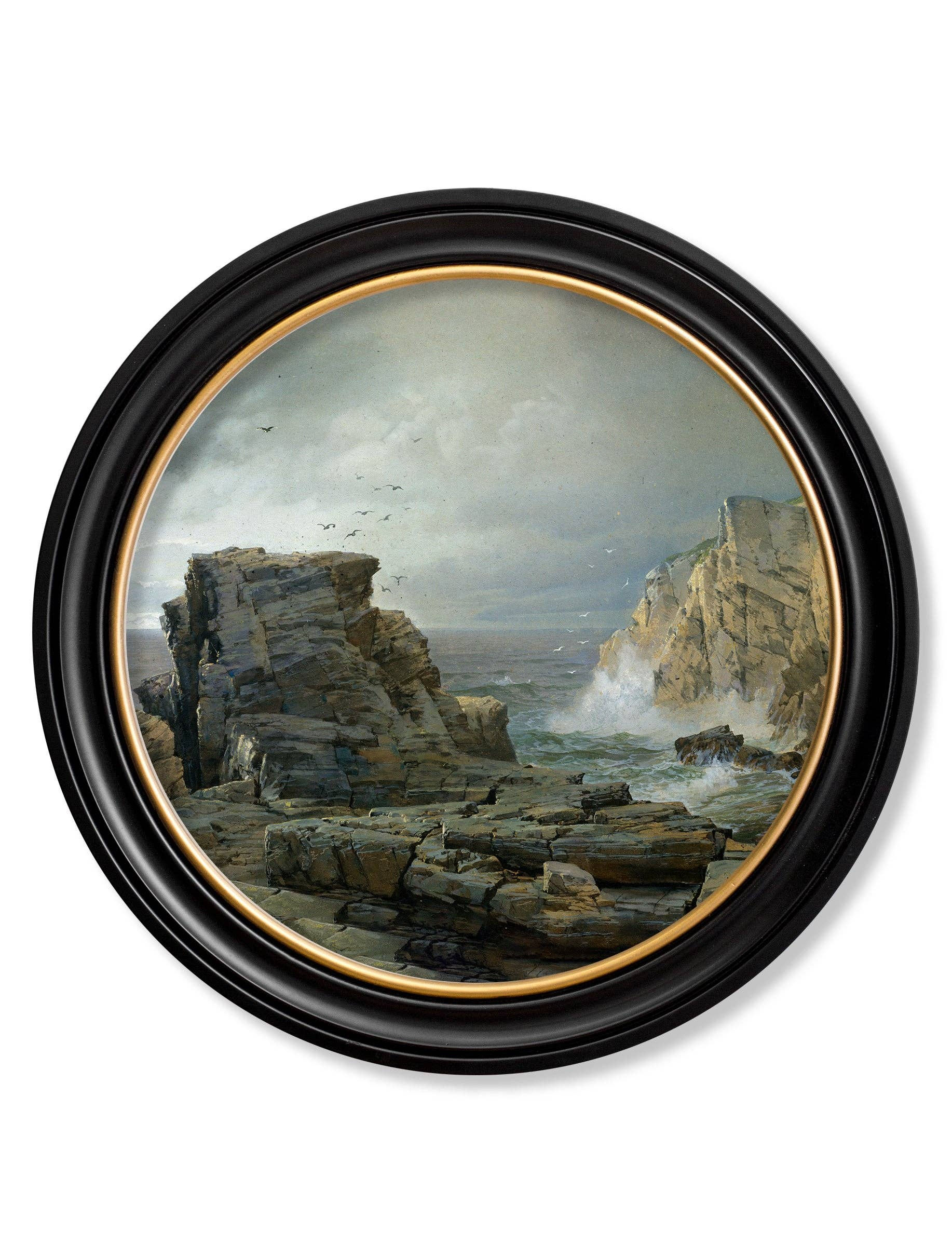 C.1877 Rocky Coast - Round Frame