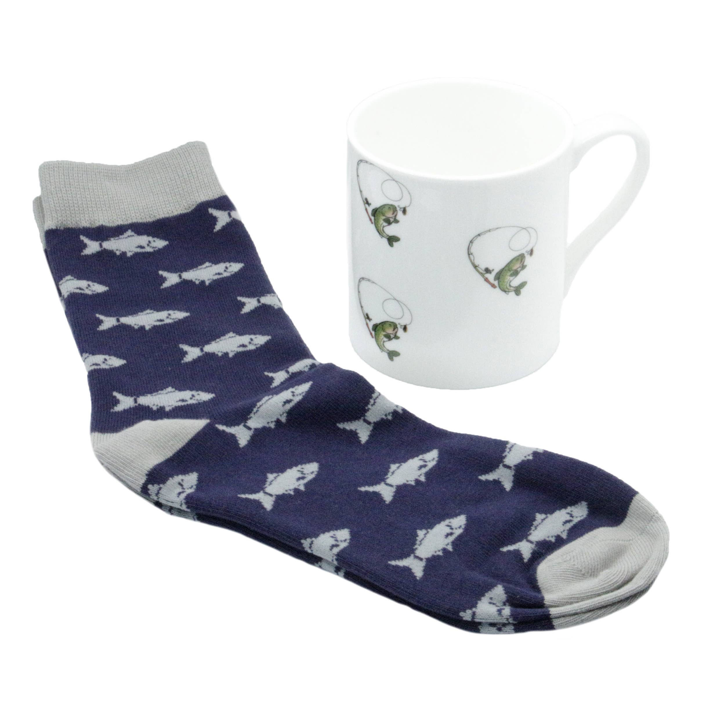 Fish Fine Bone China Mug & Sock Set