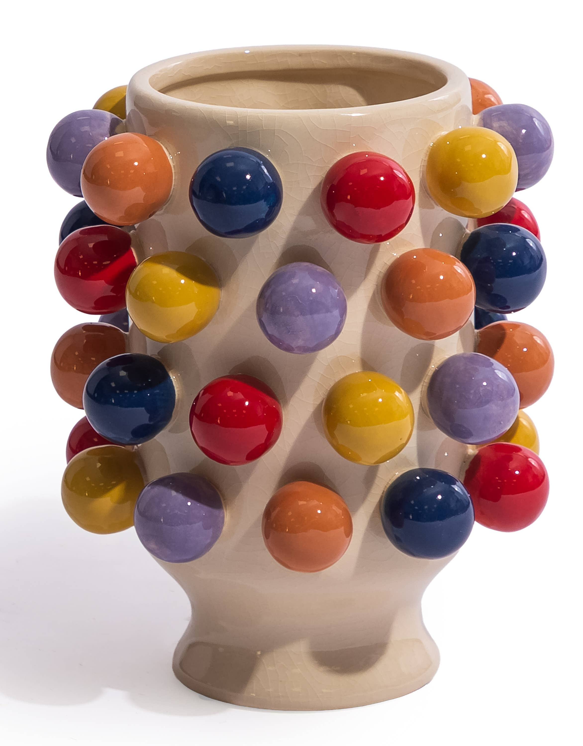 Ceramic Multi-Colour "Pom Pom" Vase