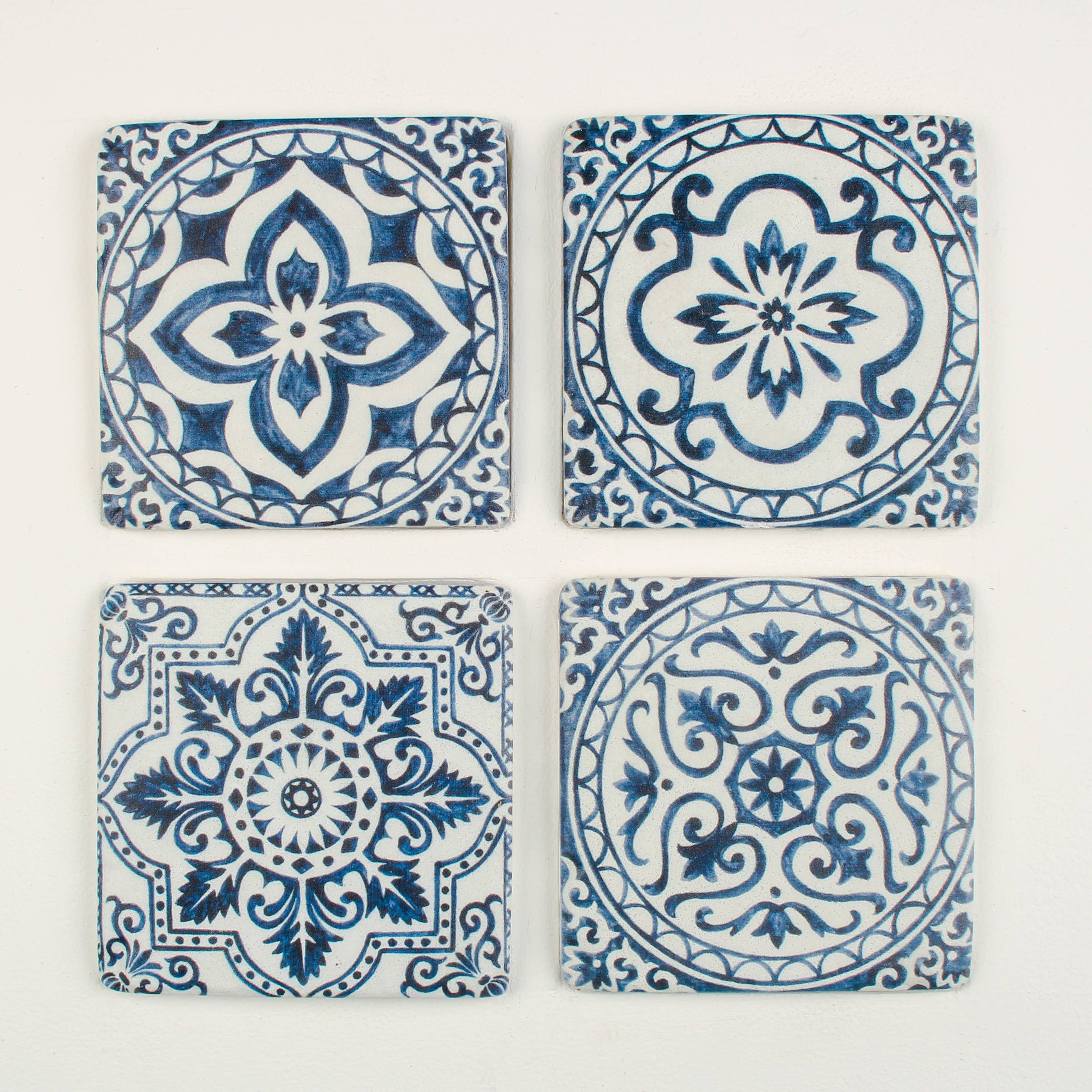 Coasters S/4 Blue Tiles