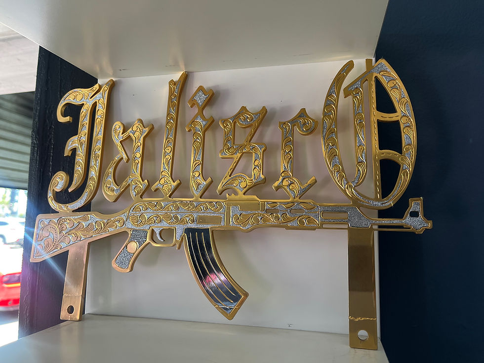 Thumbnail: Custom TwoTone Engraved "Jalisro" Car Plaque
