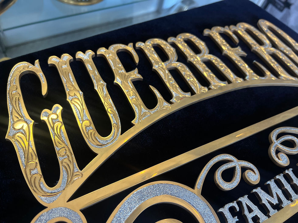 Thumbnail: Custom TwoTone Engraved "Guerrero Familia" Car Plaque